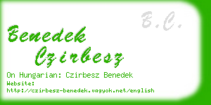 benedek czirbesz business card